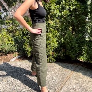 Prologue Target Green Khaki Cropped Wide Leg High Waisted Pant